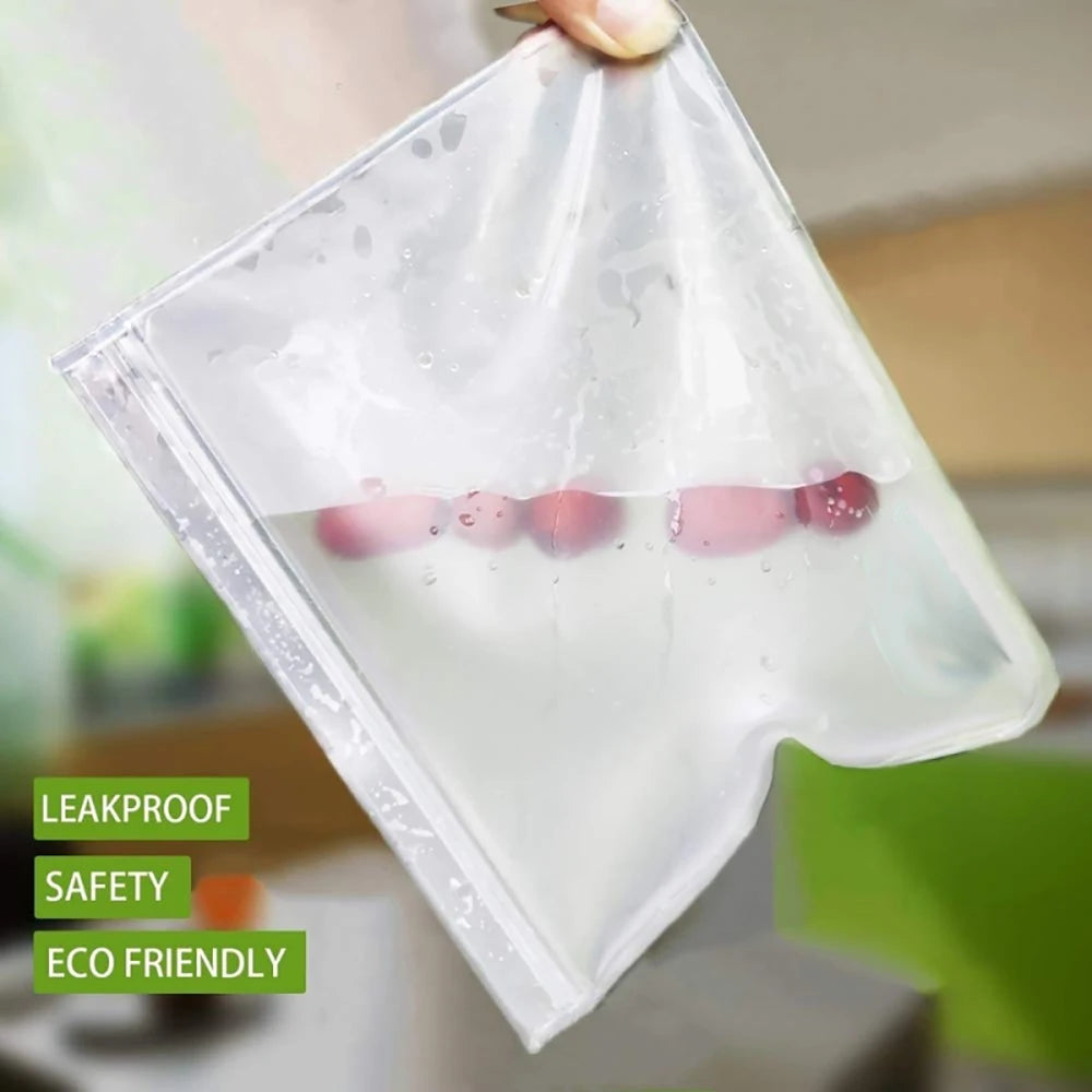 10Pcs Leakproof Silicone Food Storage Bags