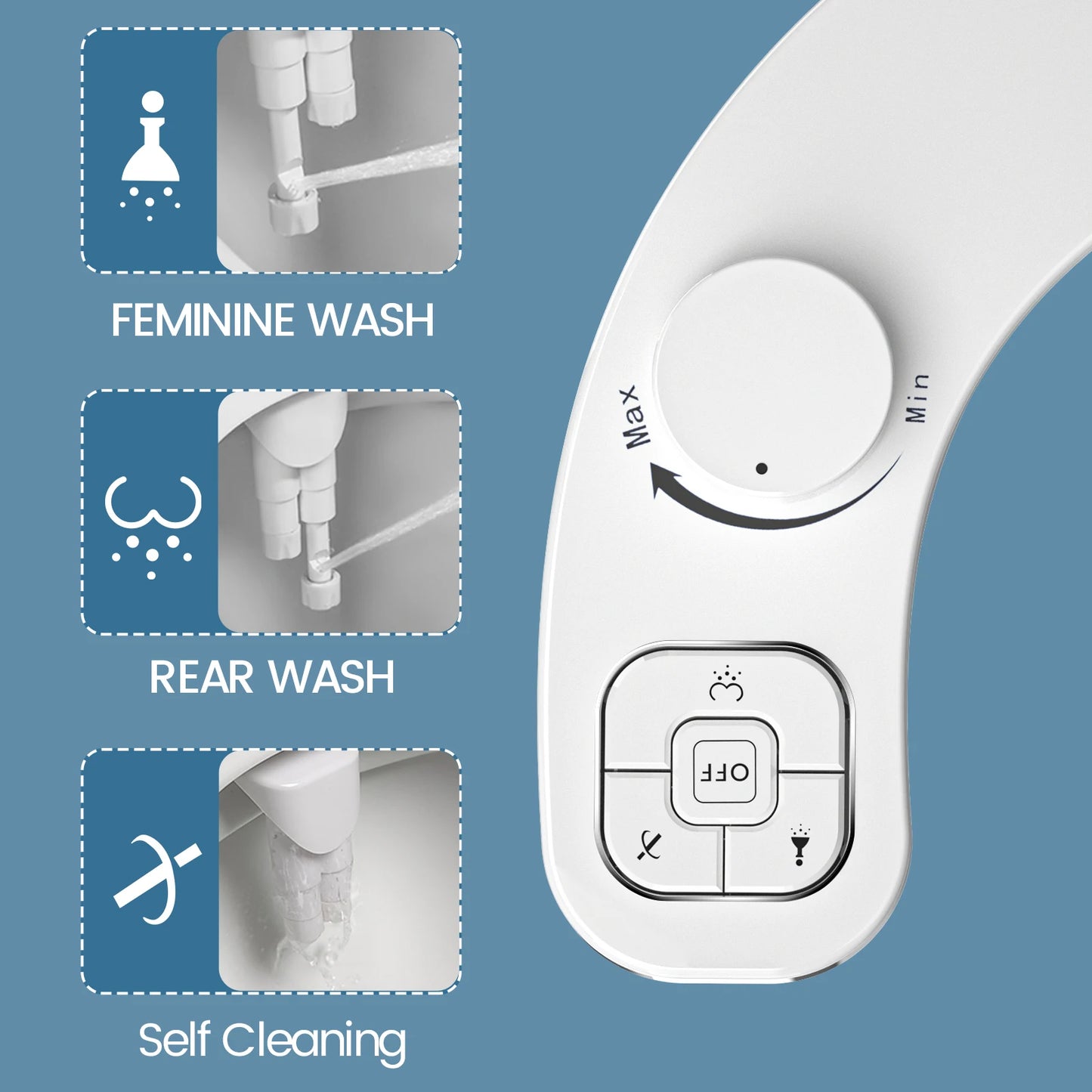 Bidet Bliss: Self-Cleaning Dual Nozzle Attachment