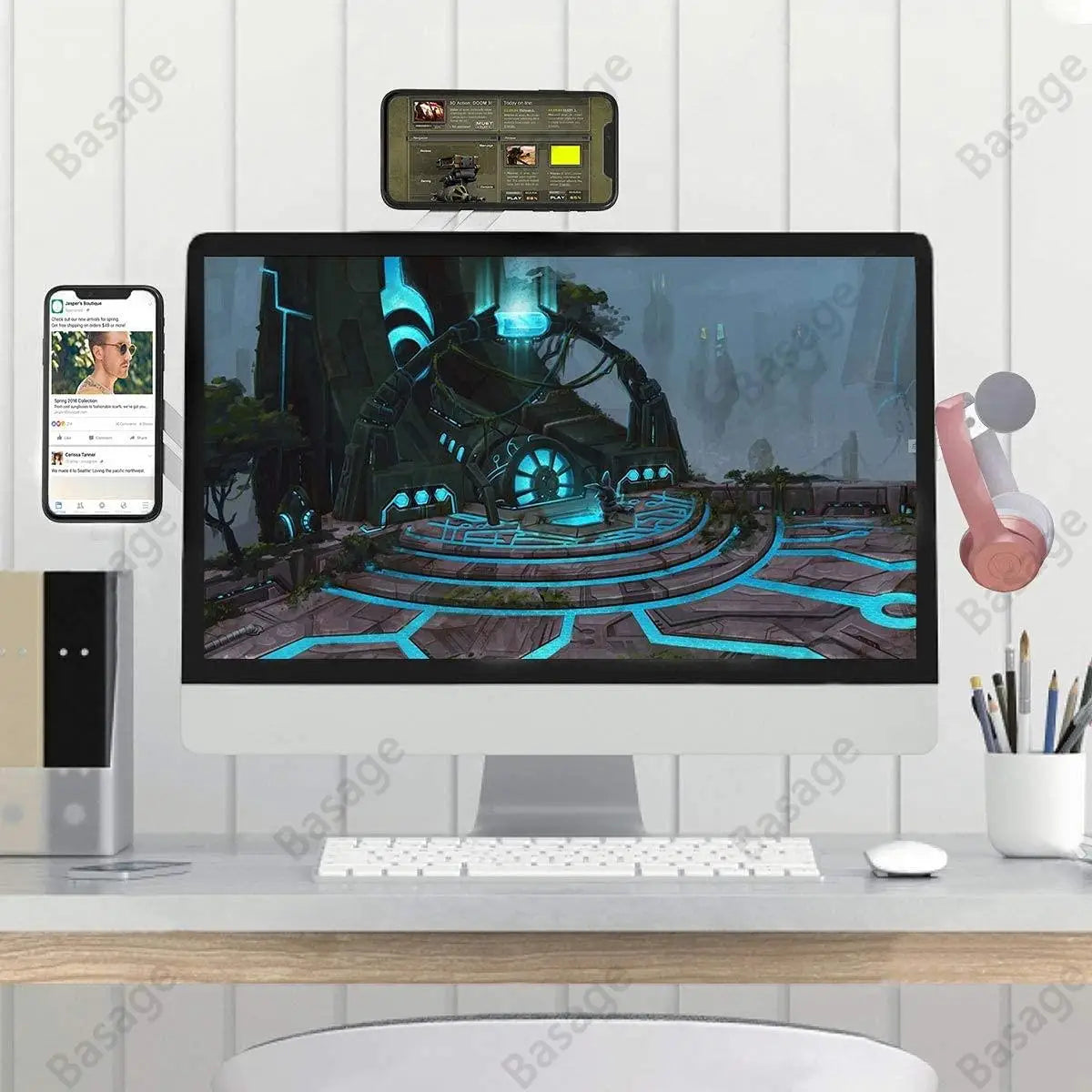 Monitor Mate: Magnetic Laptop Phone Holder