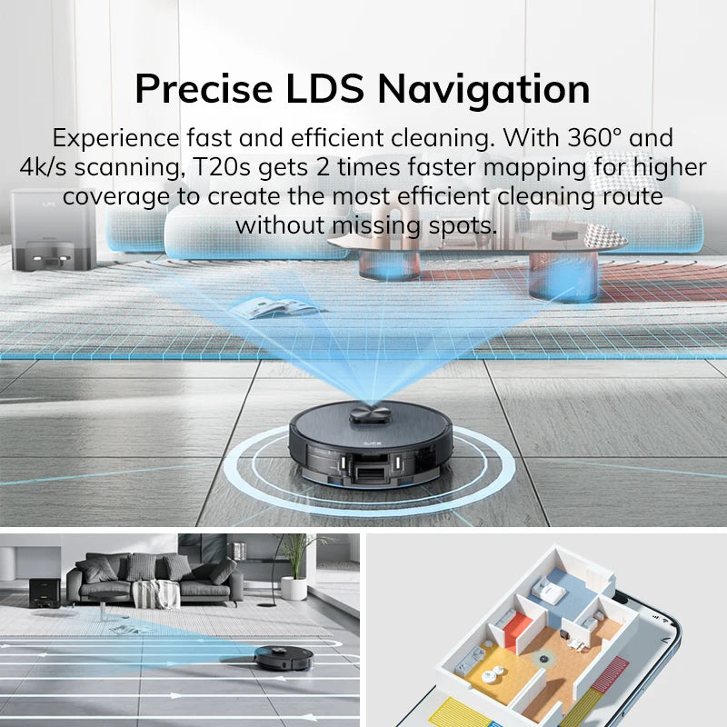 T20S LDS Robot Vacuum Cleaner: Auto Empty Dock, Hands-Free Cleaning