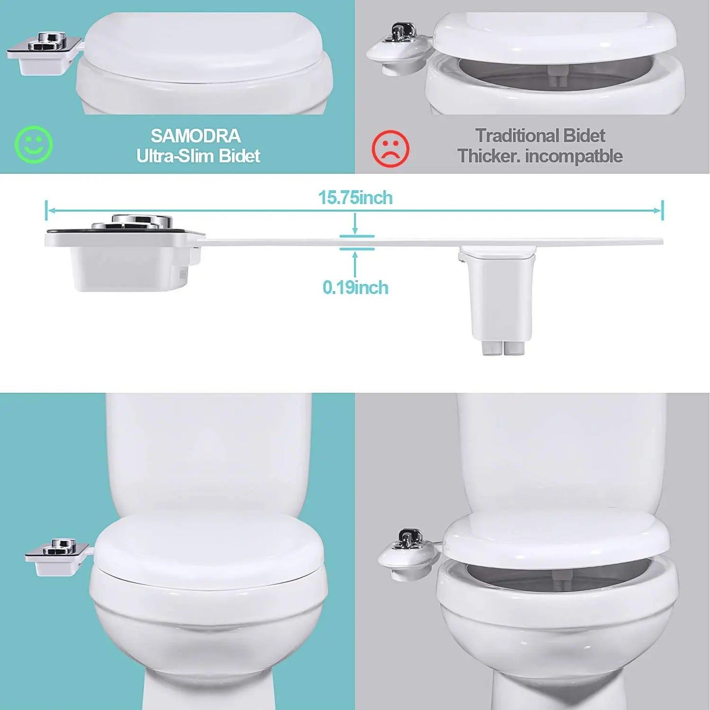 Hygiene Haven: Ultra-Thin Dual Nozzle Bidet