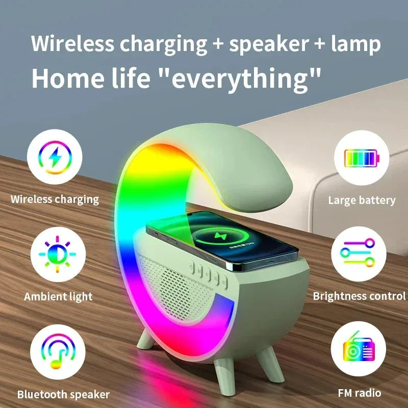 Multifunction Wireless Charger Stand: Speaker, Night Light