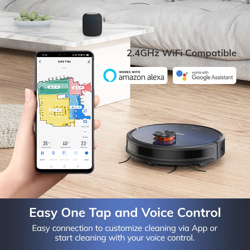 T10s Robot Vacuum Cleaner: Auto Empty Station, App Control