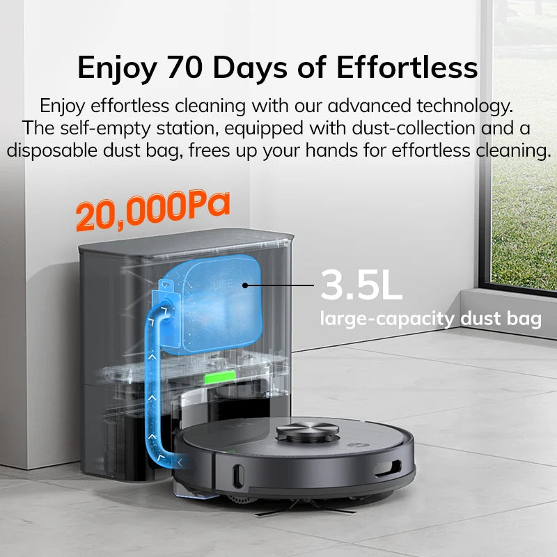 T20S LDS Robot Vacuum Cleaner: Auto Empty Dock, Hands-Free Cleaning